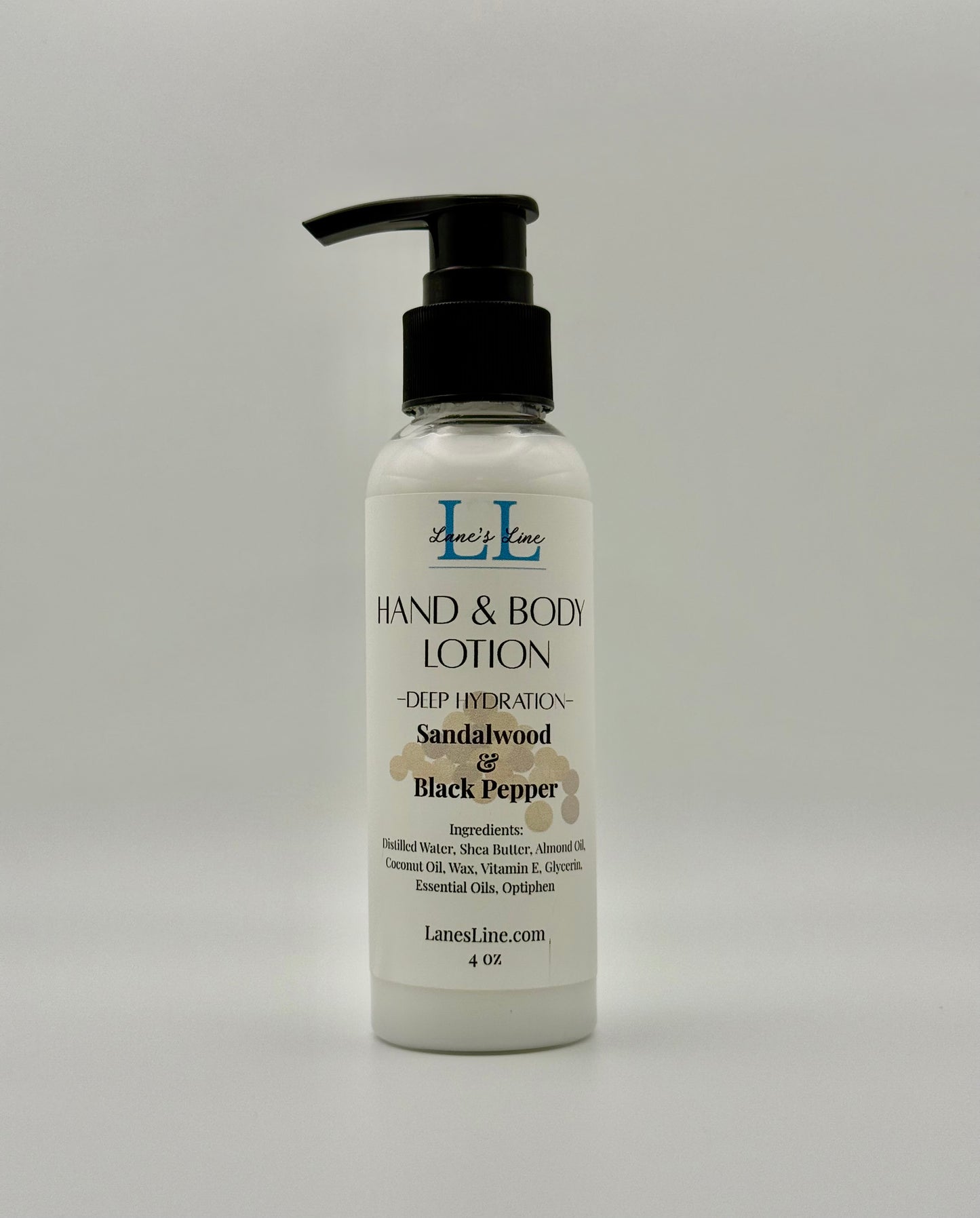 Hand & Body Lotion 4 oz - Sandalwood & Black Pepper