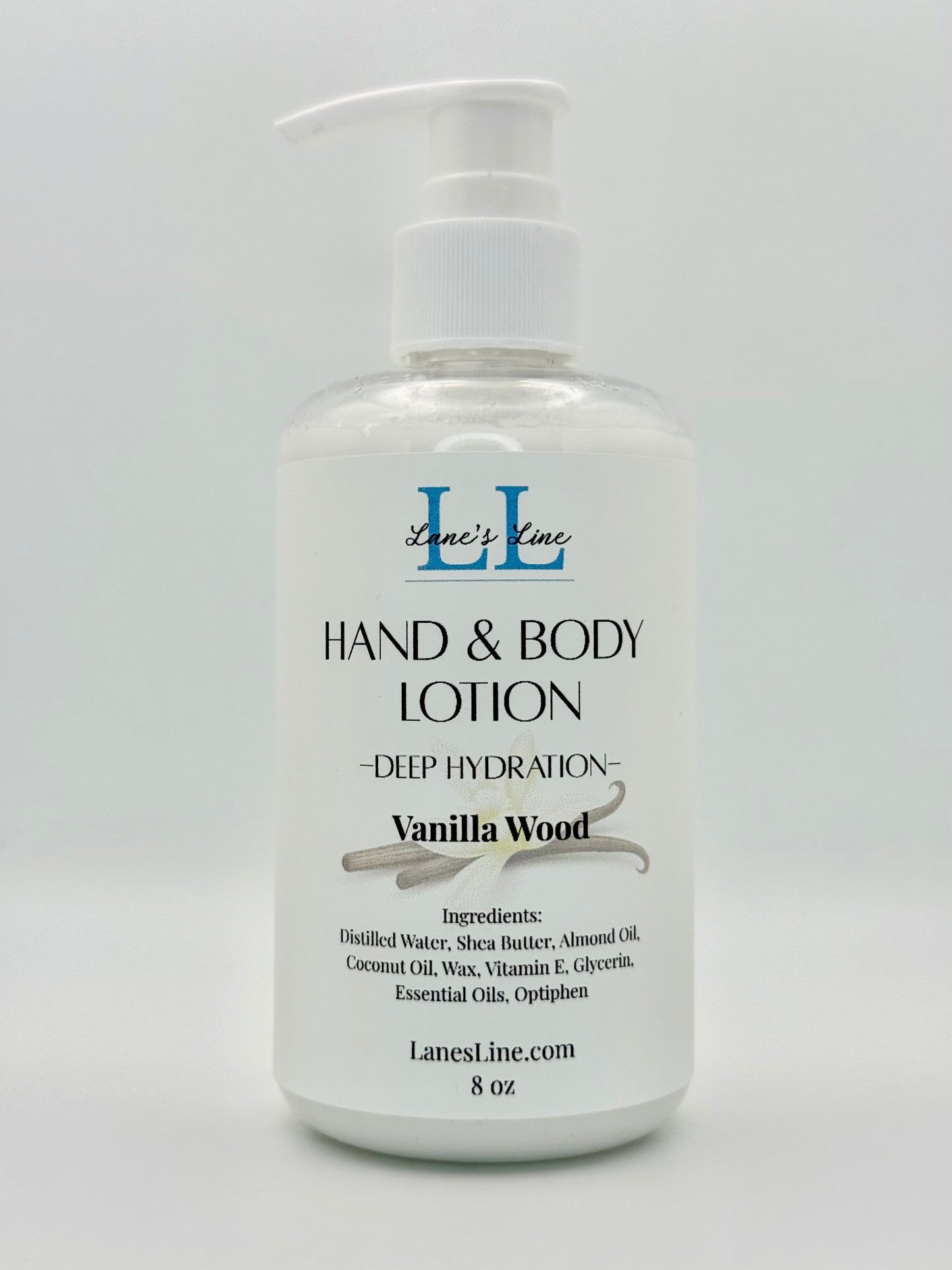 Hand & Body Lotion 8 oz - Vanilla Wood
