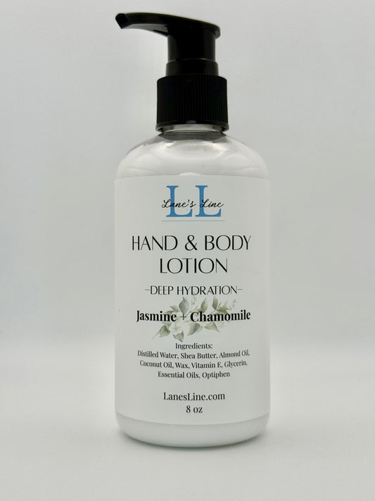 Hand & Body Lotion 8 oz - Jasmine + Chamomile