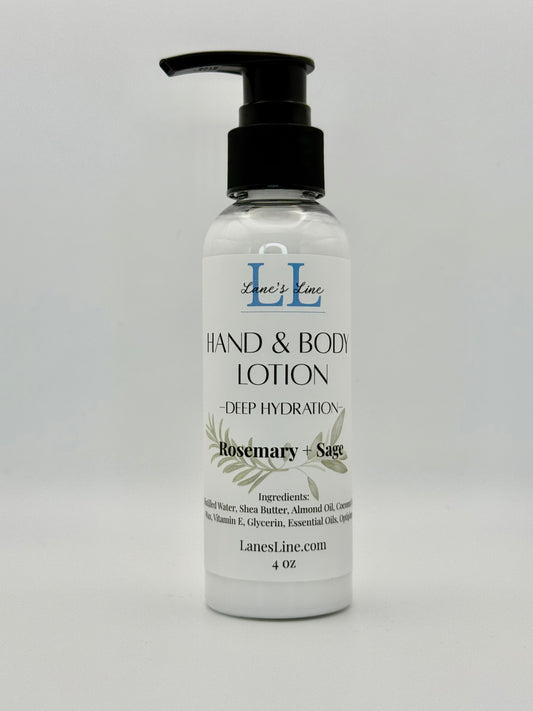 Hand & Body Lotion 4 oz - Rosemary + Sage