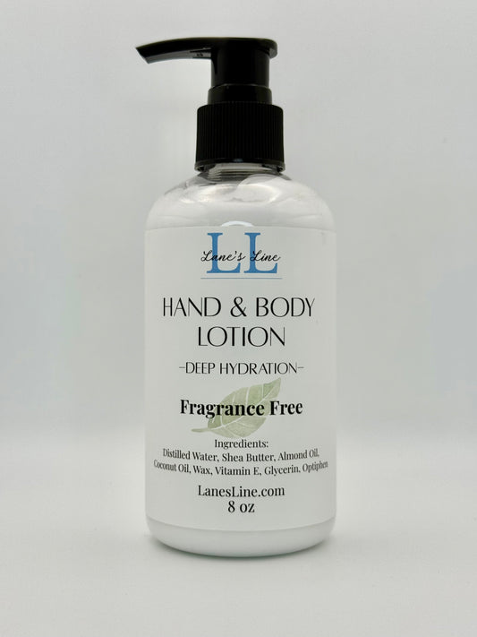 Hand & Body Lotion 8 oz - Fragrance Free